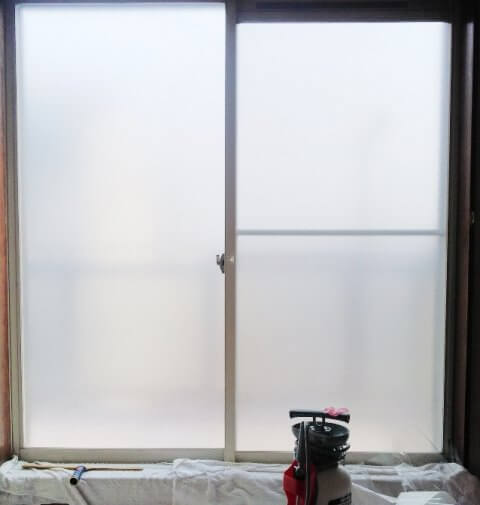 スリガラス調目隠し窓ガラスフィルム　施工事例　三重県松坂市