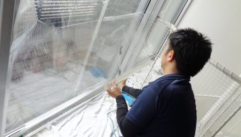 飛散防止　紫外線カット窓ガラスフィルム　施工事例　愛知県名古屋市