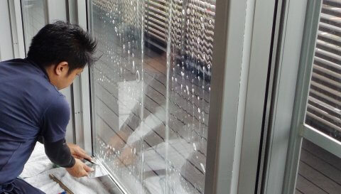 飛散防止　紫外線カット窓ガラスフィルム　施工事例　愛知県名古屋市